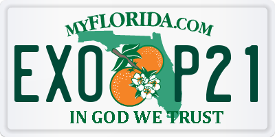 FL license plate EXOP21