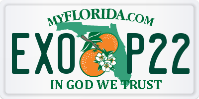 FL license plate EXOP22