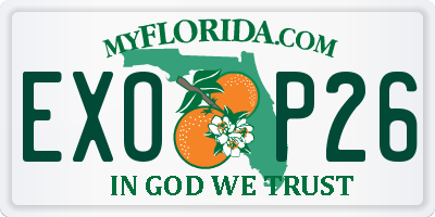 FL license plate EXOP26