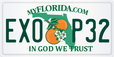 FL license plate EXOP32