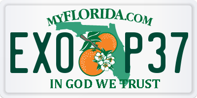 FL license plate EXOP37