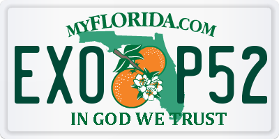 FL license plate EXOP52
