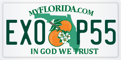FL license plate EXOP55