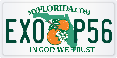 FL license plate EXOP56
