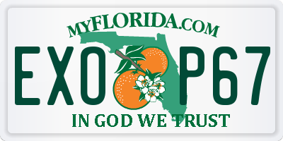 FL license plate EXOP67
