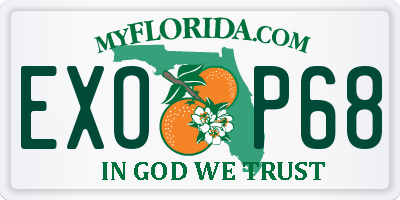 FL license plate EXOP68