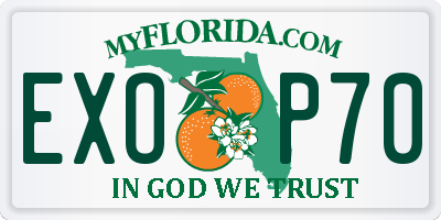 FL license plate EXOP70