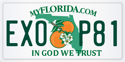 FL license plate EXOP81
