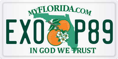 FL license plate EXOP89