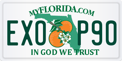 FL license plate EXOP90