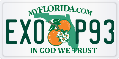 FL license plate EXOP93
