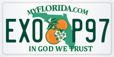 FL license plate EXOP97