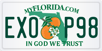 FL license plate EXOP98