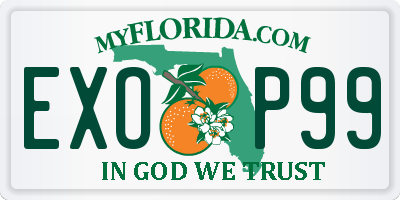 FL license plate EXOP99