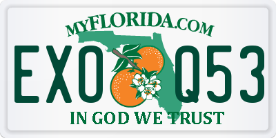 FL license plate EXOQ53