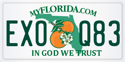 FL license plate EXOQ83