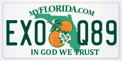 FL license plate EXOQ89