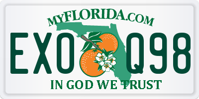 FL license plate EXOQ98