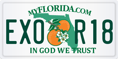 FL license plate EXOR18