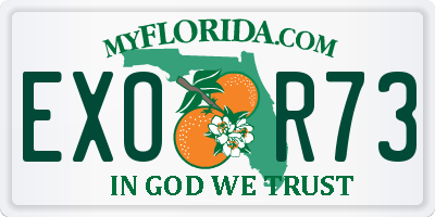 FL license plate EXOR73