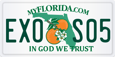 FL license plate EXOS05