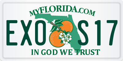 FL license plate EXOS17