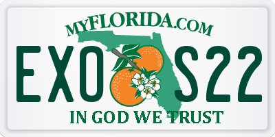 FL license plate EXOS22