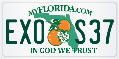 FL license plate EXOS37