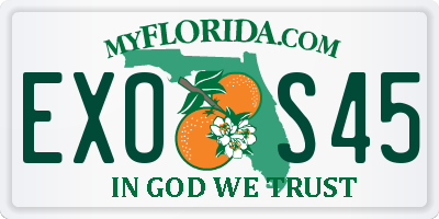 FL license plate EXOS45