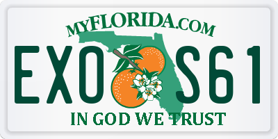 FL license plate EXOS61