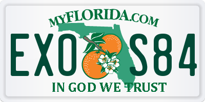 FL license plate EXOS84