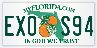 FL license plate EXOS94