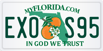 FL license plate EXOS95