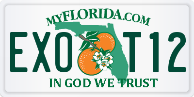 FL license plate EXOT12