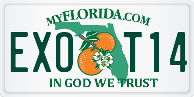 FL license plate EXOT14