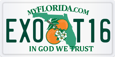 FL license plate EXOT16