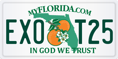 FL license plate EXOT25