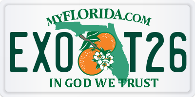 FL license plate EXOT26