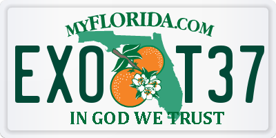FL license plate EXOT37