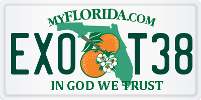 FL license plate EXOT38