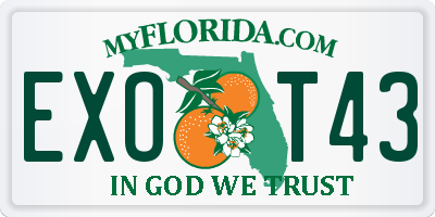 FL license plate EXOT43