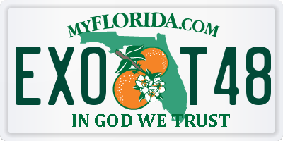 FL license plate EXOT48
