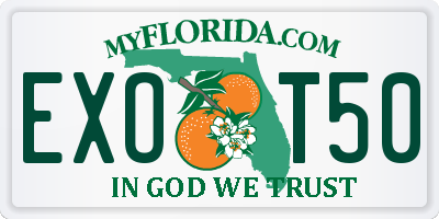 FL license plate EXOT50