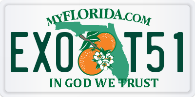 FL license plate EXOT51
