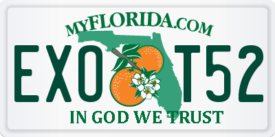FL license plate EXOT52