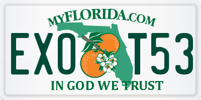FL license plate EXOT53