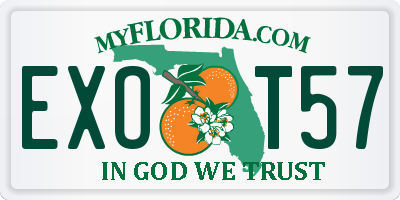 FL license plate EXOT57