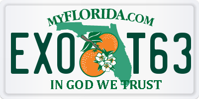 FL license plate EXOT63