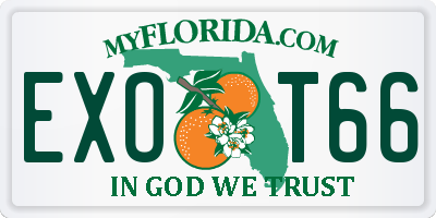 FL license plate EXOT66