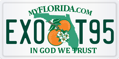 FL license plate EXOT95